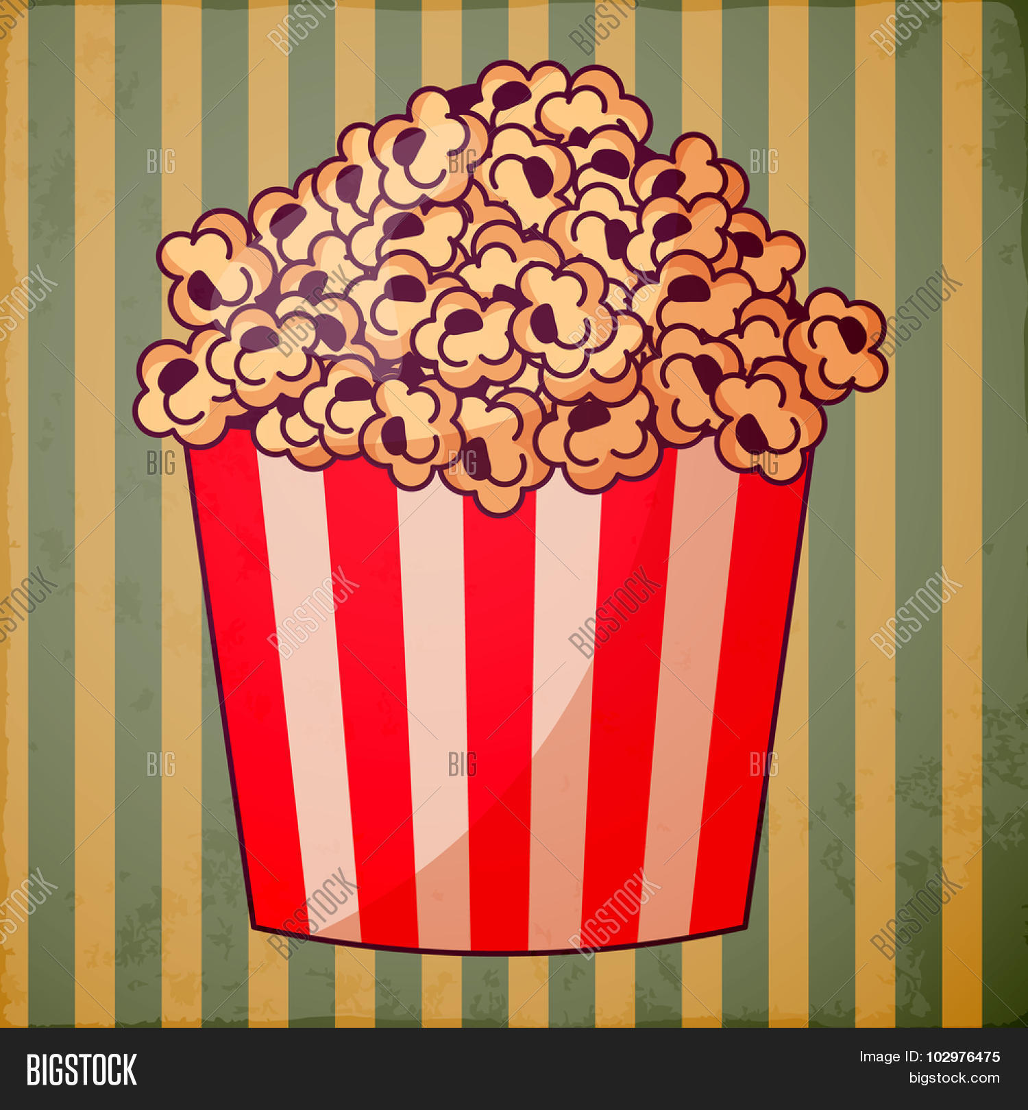 Popcorn Striped Tub Vector & Photo (Free Trial) | Bigstock