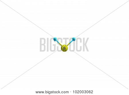 It is a colorless gas with the characteristic foul odor of rotten eggs. It is heavier than air very poisonous corrosive flammable and explosive. 3d illustration