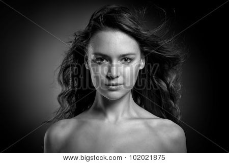Vogue style photo of sensual woman
