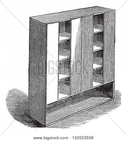 Nests boxes of pigeons, vintage engraved illustration. Trousset encyclopedia (1886 - 1891).