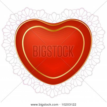 Cuore rosso con pizzo