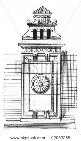 Chimney stack, vintage engraved illustration. Dictionary of words and things - Larive and Fleury - 1895.