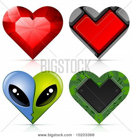 Set di cuori San Valentino