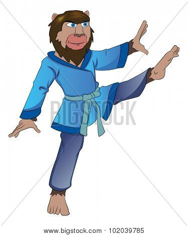 Werewolf in Kung-Fu Attire, vector illustration