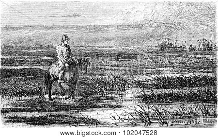 Russian voyage (Livonia), vintage engraved illustration. Le Tour du Monde, Travel Journal, (1865).