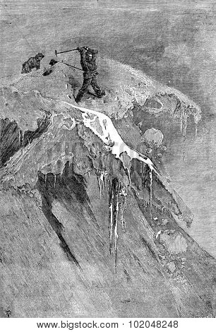 The neck Moming in 1864. vintage engraved illustration. Le Tour du Monde, Travel Journal, (1872). 