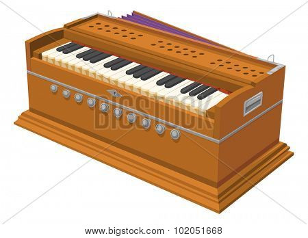 Vector illustration of harmonium.