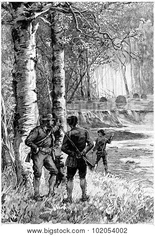 There was reason to admire the work of these industrious animals, vintage engraved illustration. Jules Verne Cesar Cascabel, 1890.