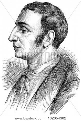 Saint Simon, vintage engraved illustration. History of France 1885.