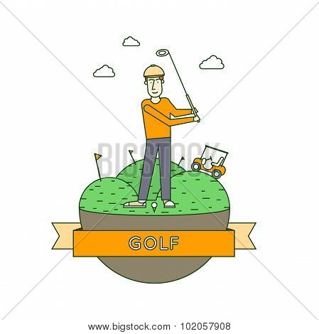 Man playing golf
