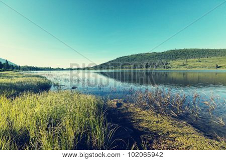 Serenity lake in Alaskan tundra