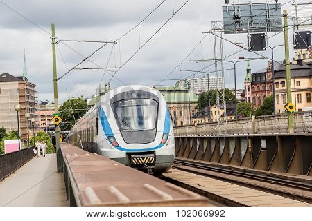 Modern  Train In Sweden