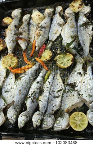 Fish lemon seafood market