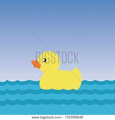 Yellow duck in water, Rubber duck, children's toy