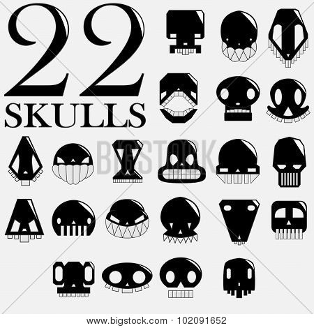 skulls vector set