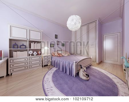 Bright Teenagers Bedroom Interior