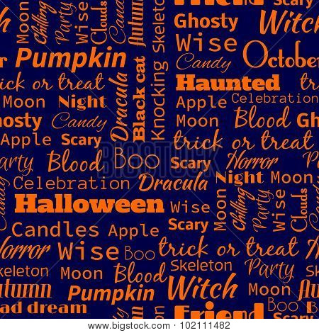 Halloween Tags Seamless Pattern.