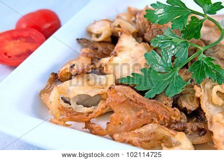 Salmon milt fried in batter