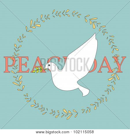 White Dove And Olive Branch Poster.