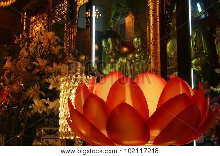 Red Lotus In The Temple