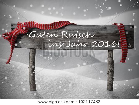 Christmas Sign Rutsch Jahr 2016 Mean New Year Snow, Snowflakes