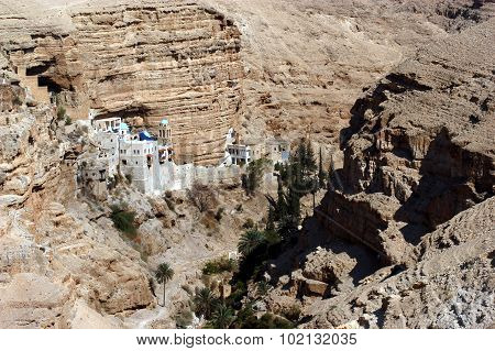 St. George's Monastery in Judea Desert Near Jericho Israel.
