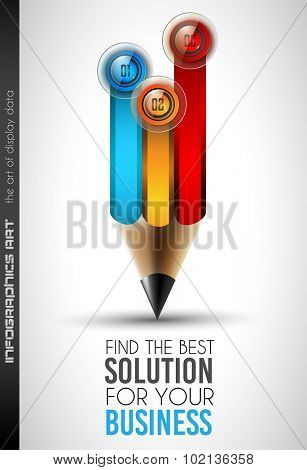 Clean Infographic Layout Template for data and information analysis with a number of solutions available. Ideal for product presentation, item ranking, ideas evaluation and so on.