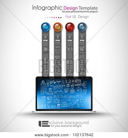 Clean Infographic Layout Template for data and information analysis with a number of solutions available. Ideal for product presentation, item ranking, ideas evaluation and so on.