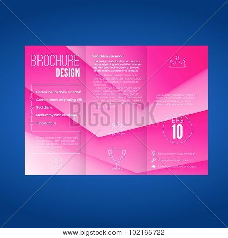 Pink Layered Modern Abstract Geometric Brochure