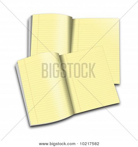 notebook med gule blade