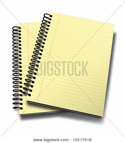 Notebook mit gelbe Blätter