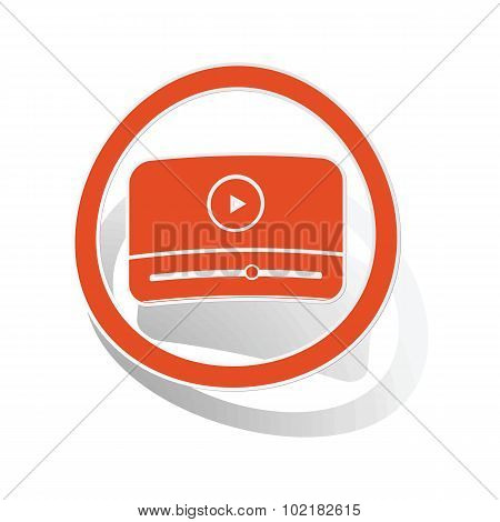 Mediaplayer sign sticker, orange