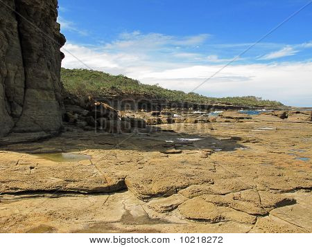 Cliff ja vuorovesi asemalaituri, australia