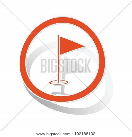 Golf flagstick sign sticker, orange