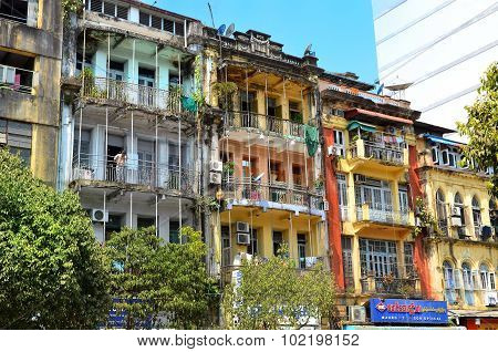 A Street Architecture View With Colonial Building In The Town Of Yan