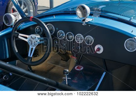 Classic Car Dashboard On Display