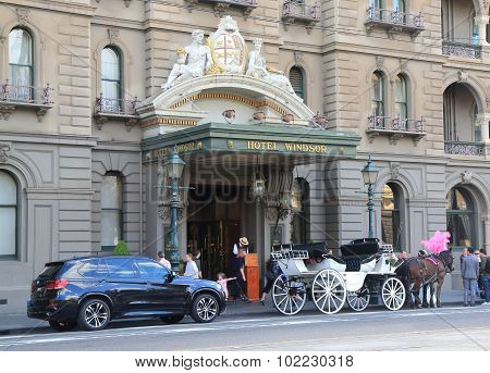 Historical building horse carriage Melbourne Australia
