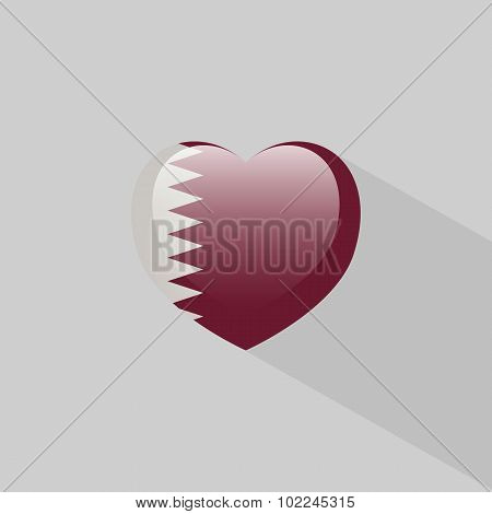 Love Qatar Symbol With Shadow