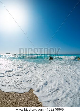 Kathisma Beach, Lefkada Island in Ionian Sea, Greece.