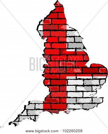 England Map On A Brick Wall