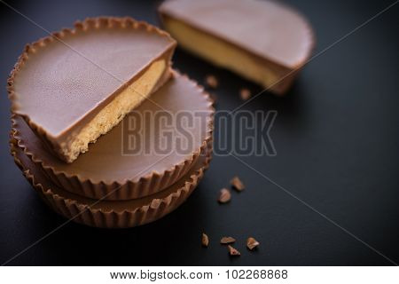 Snack Chocolate / Snack / Snack Chocolate On Black Background