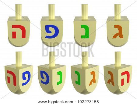 Set Of Wooden Dreidels