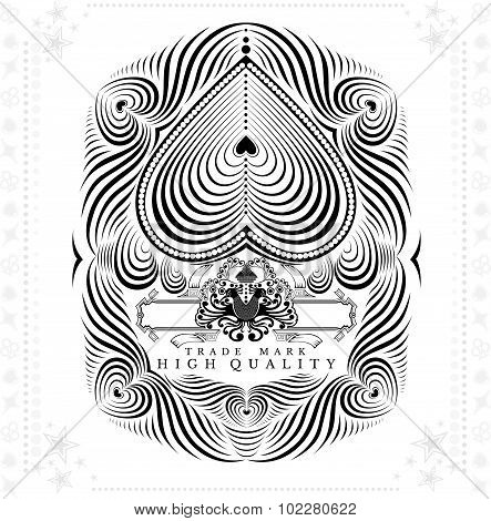 vintage background ace of spades with birds