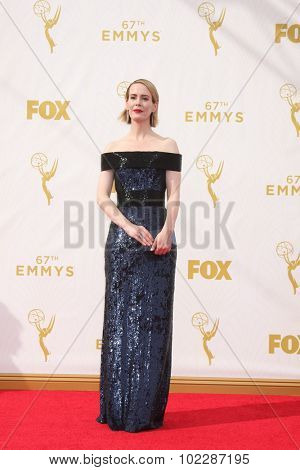 LOS ANGELES - SEP 20:  Sarah Paulson at the Primetime Emmy Awards Arrivals at the Microsoft Theater on September 20, 2015 in Los Angeles, CA