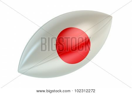 Rugby Ball With Flag Of Japan