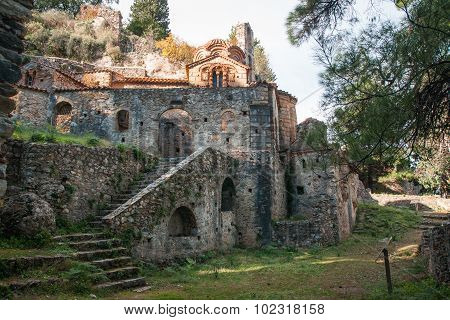 Ruins Of The Byzantine Castle Town Of Mystras