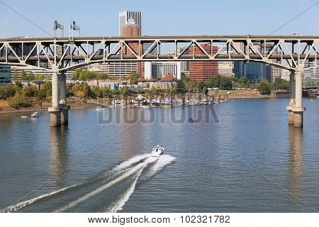 Portland Skyline With Marquam Bridge