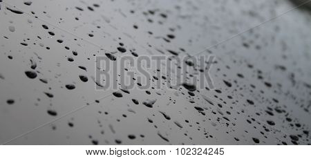 Drops on glass surface after water protection repellent coating