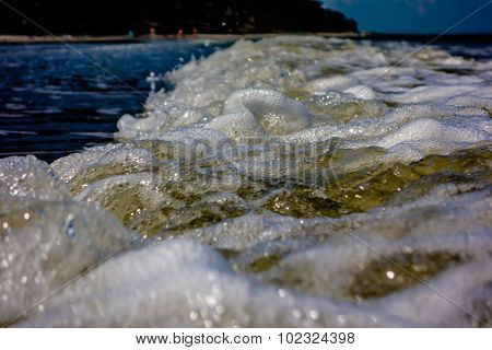 Water Foam Waves Ocean Sunny Day Light