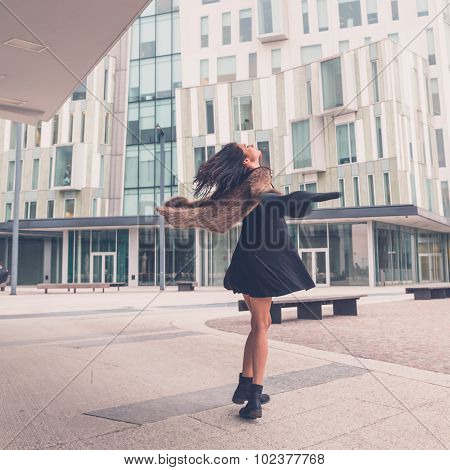 Beautiful Girl Posing In An Urban Context